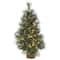 3ft. Pre-Lit Frosted Artificial Christmas Tree with Pinecones, Clear Lights